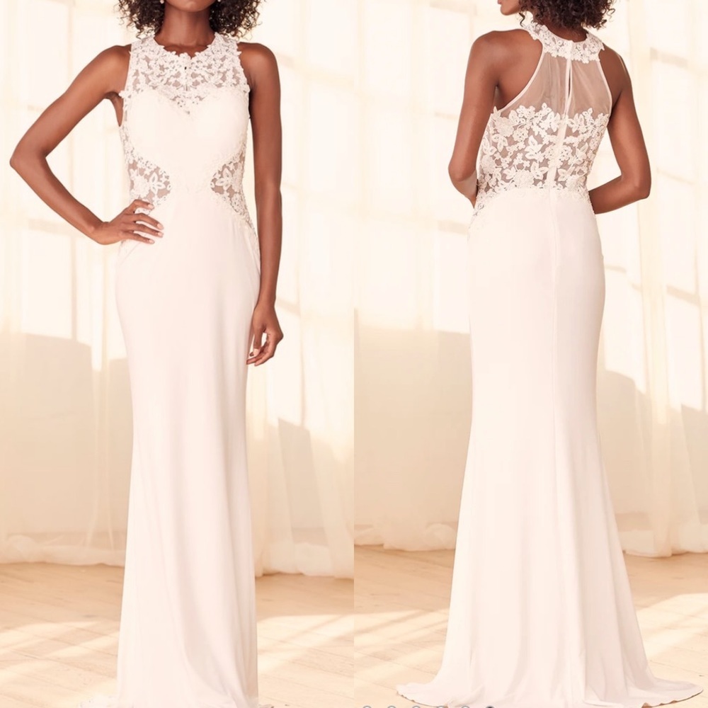 Lulus Fated to Forever Embroidered Mermaid Dress